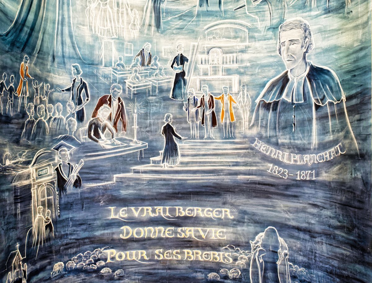Fresque de la tombe du père Henri Planchat (détail). © Trung Hieu Do / Diocèse de Paris.