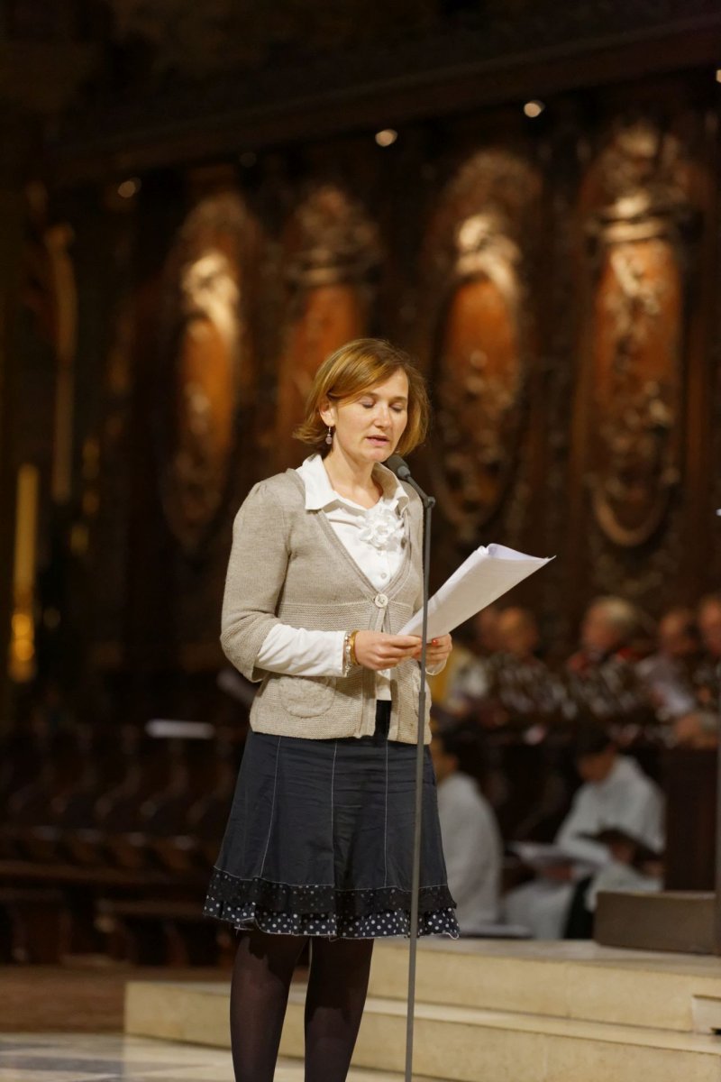 Prière œcuménique pour la sauvegarde de la création. Lecture du message de la CECEF à l'occasion de la COP21 © Yannick Boschat / Diocèse de Paris.