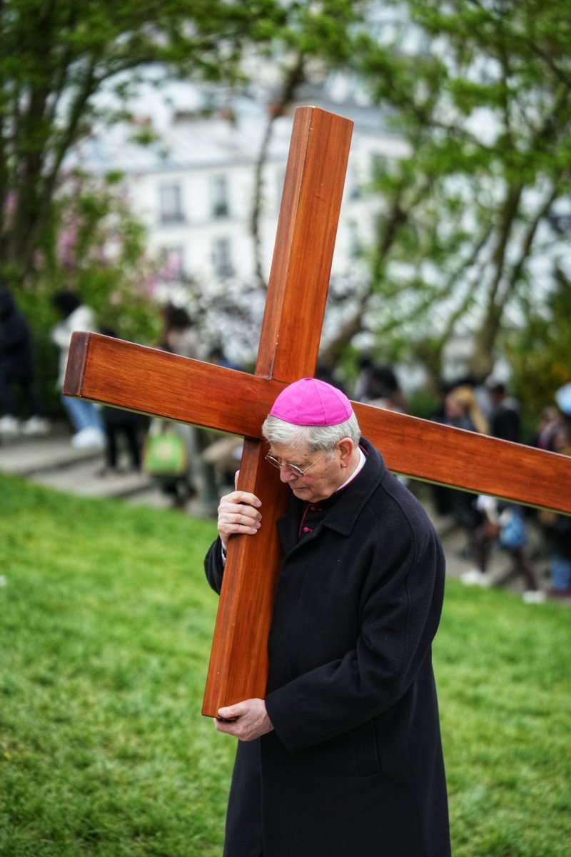 Chemin de croix 2026 au Sacré-Cœur de Montmartre (18e). © Illian Callé.