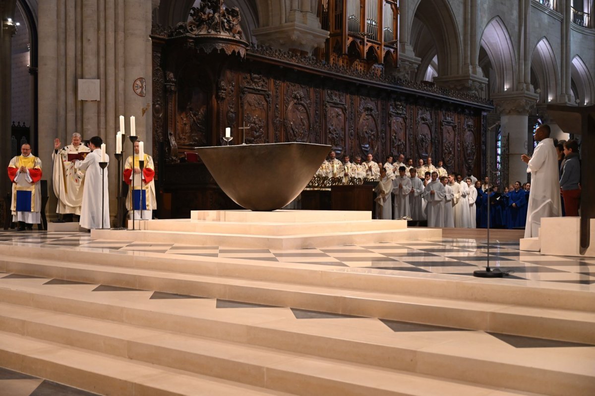 Messe de réouverture de Notre-Dame pour les collégiens et lycéens. © Marie-Christine Bertin / Diocèse de Paris.