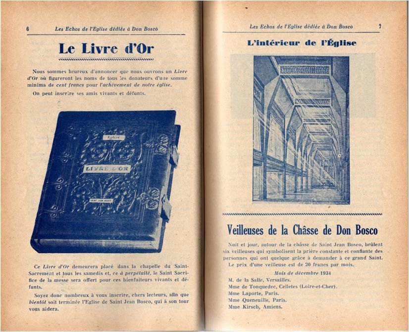 Livre d'or de la construction de l'église Saint-Jean Bosco. © C.D.A.S..