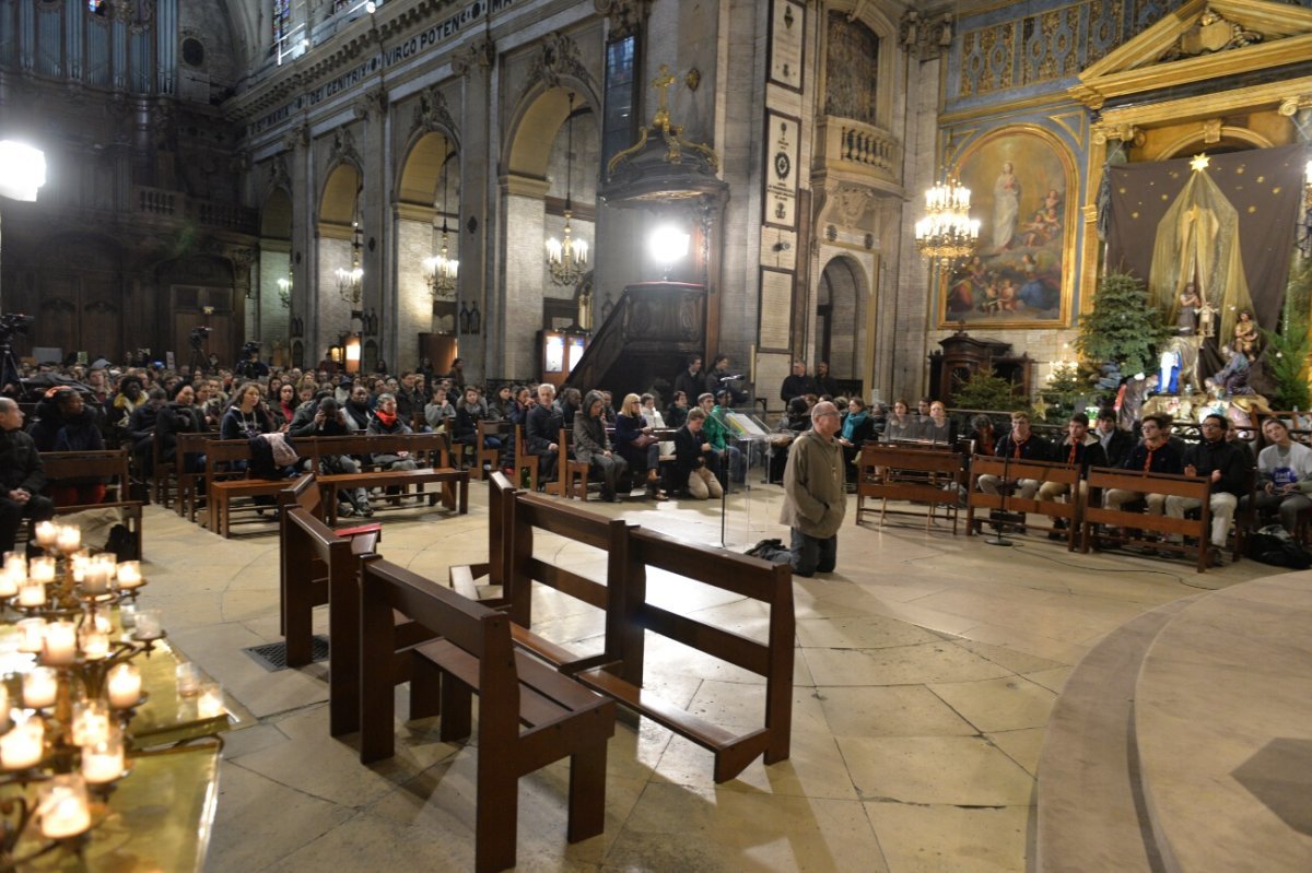 Conférence du père Nicolas Buttet à Notre-Dame des Victoires. © Marie-Christine Bertin / Diocèse de Paris.